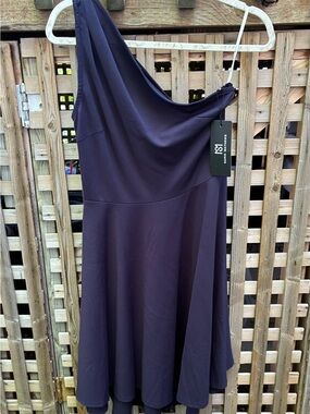 One-Shoulder Chic Navy Blue Dress